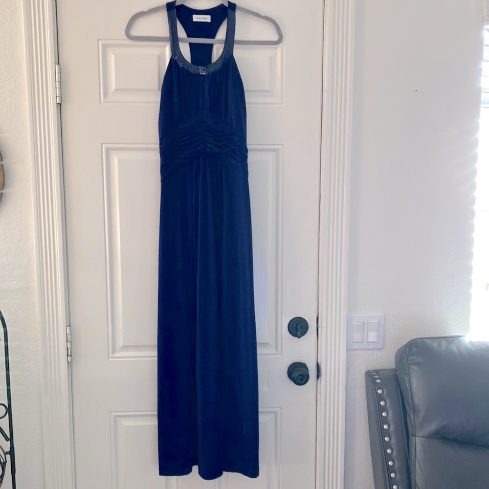 CALVIN KLEIN PURPLE MAXI LONG FORMAL DRESS SIZE S